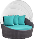 Modway Convene Wicker Rattan Outdoor Patio Retractable Canopy Round Poolside by Modway