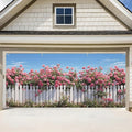 Rose Garden Garage Door Banner 6x13FT, Large Outdoor Floral Decoration by ANNAQUEEN