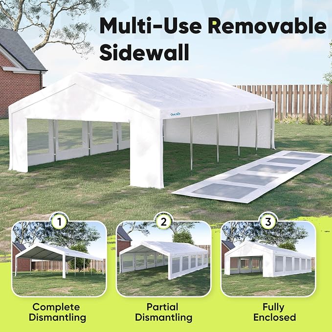 Quictent 20x30ft Party Tent Heavy Duty Outdoor Canopy Tent Carport Wedding - Image 4