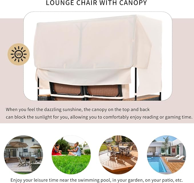 2-Piece Outdoor Rattan Daybed - Image 4