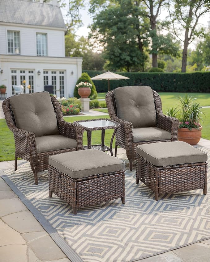 Patio Ottoman Outdoor Wicker Side Table - Image 2