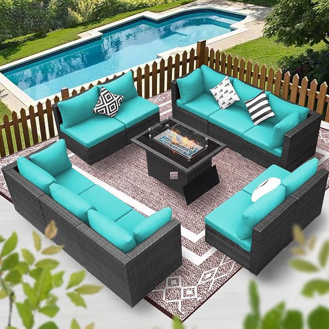BULEXYARD 11 Piece High Back Outdoor Patio Set - Image 9