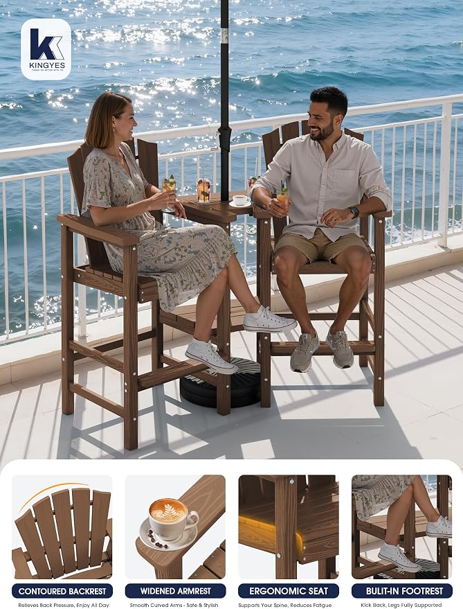 KINGYES Tall Adirondack Chair Set of 4 - Image 9