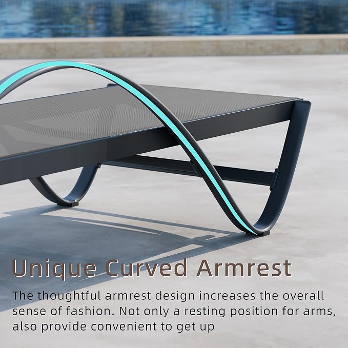 Shintenchi Patio Chaise Lounge Set of 2, Pool Chaise Lounge - Image 4