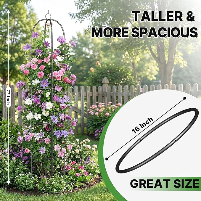 Metal Trellis for Climbing Plants Outdoor, 2026 Upgrade 100% Metal - Image 5