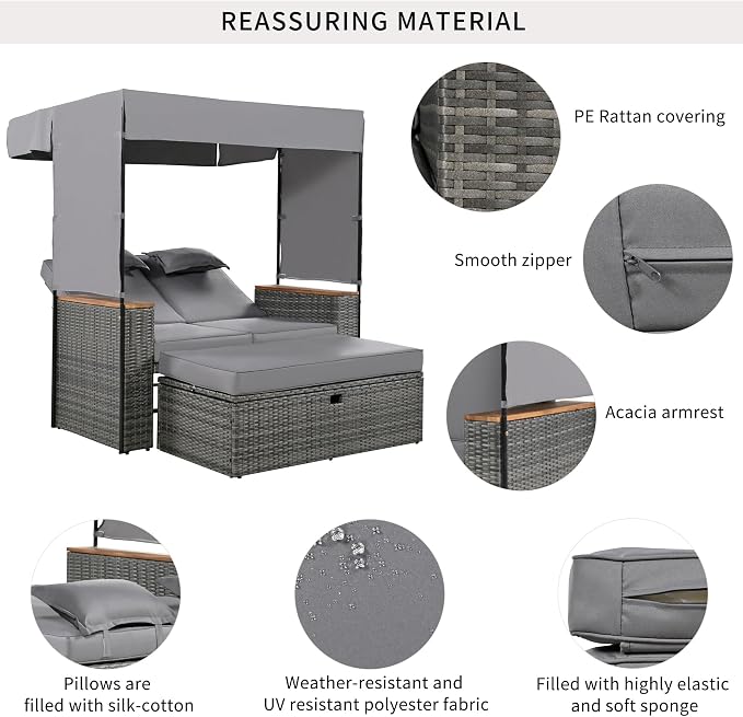 2-Piece Outdoor Rattan Daybed - Image 6