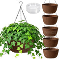 T4U Hanging Planters for Outdoor Plants, 10 Inch 6 Pack Fabric Hanging Baskets by T4U