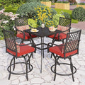PHI VILLA 5 Piece Outdoor Bar Furniture Set, Counter-Height Patio Bistro Table by PHIVILLAThepioneerofcomfortablehouseholdsupplies