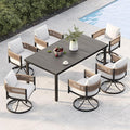 Grand patio Outdoor Dining Set for 6, Metal Woven Wicker Swivel Patio Chairs by GrandPatio