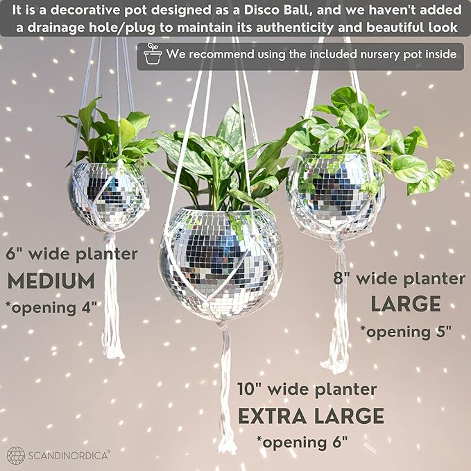 SCANDINORDICA Disco Ball Planter – Value Package: Mirror Disco Planter - Image 5