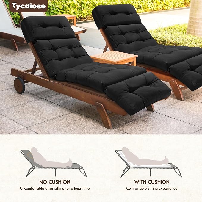 Outdoor Chaise Lounge Chair Cushion Replacement 74.4 x 22 x 4.7 Inches Memory - Image 6