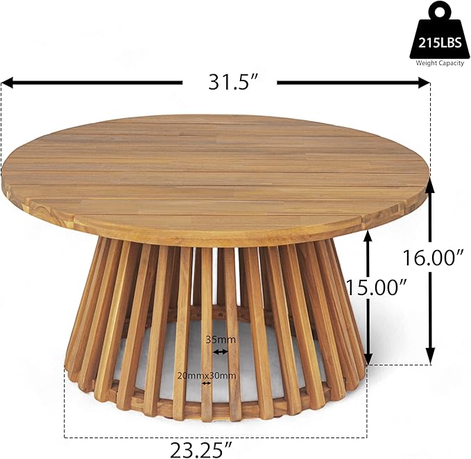 Merax Outdoor Acacia Wood Conversation Set - Image 4
