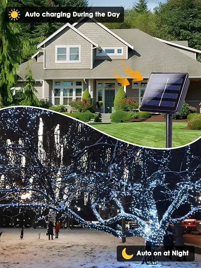 4 Pack 400 LED Solar String Lights - Image 2