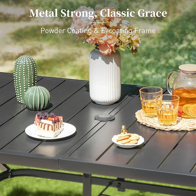 7 Pieces Patio Dining Set, 6 x Woven Rattan Chairs - Image 5