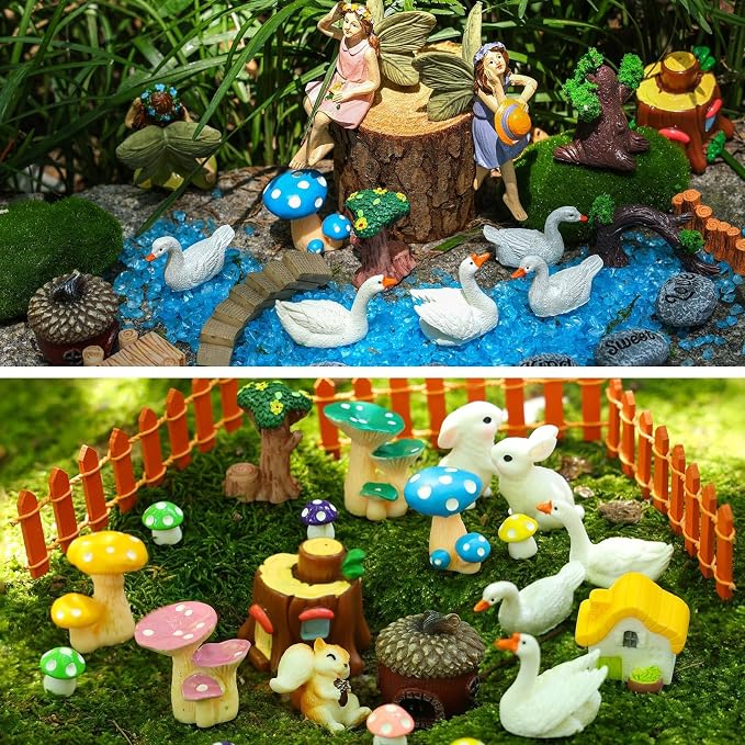 92 PCS Mini Fairy Garden Accessories Kit Cute Tiny Figurines Set DIY Micro - Image 5