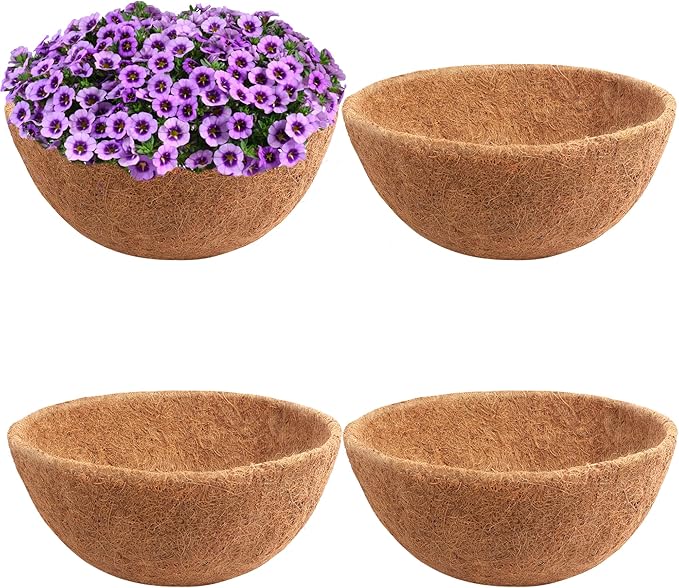 Y&M 4PCS 16" Round Coconut Fiber Liner Pre-Formed Replacement by YM