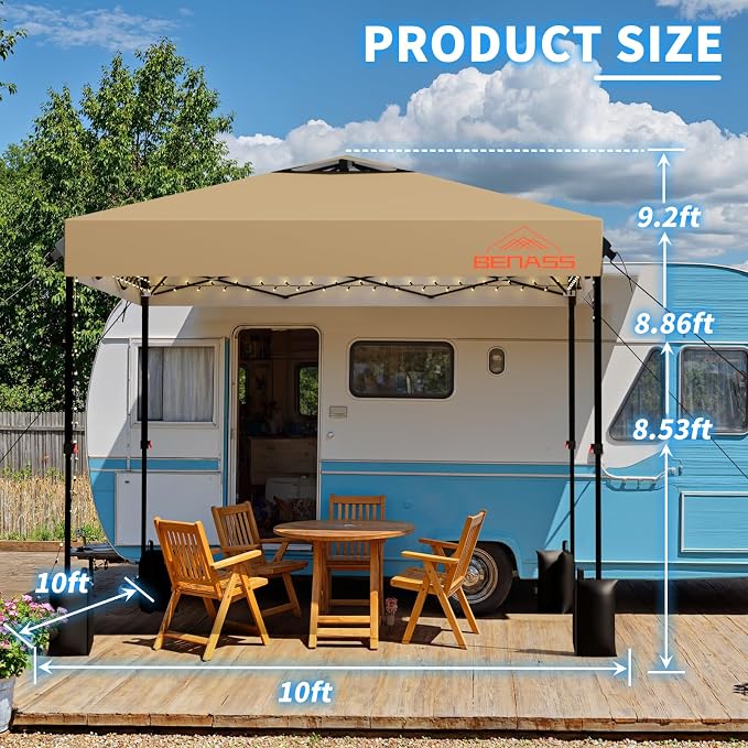 10x10 Pop Up Canopy, Easy Up Canopy Tent, Heavy Duty Tents - Image 2