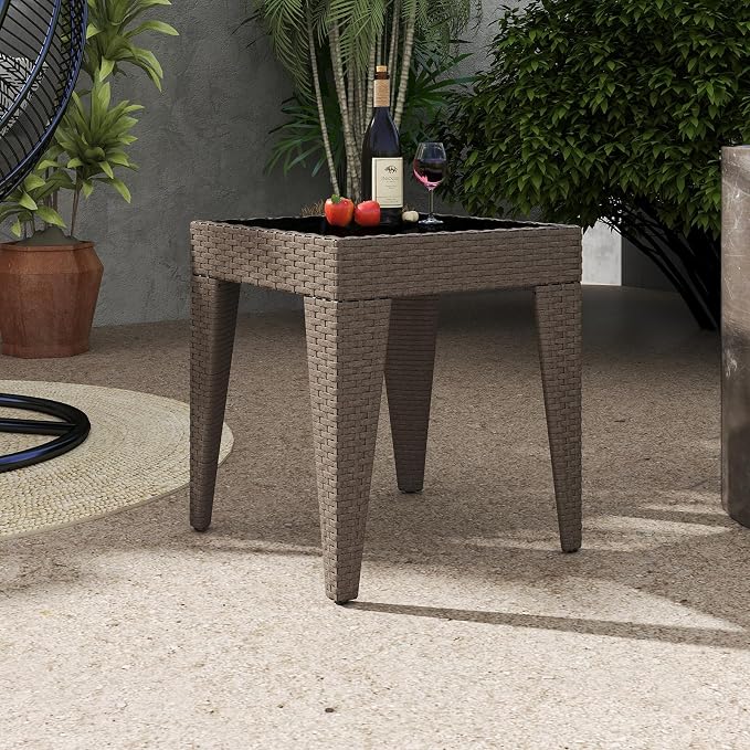 Kinfant Rattan Patio Side Table - Image 9