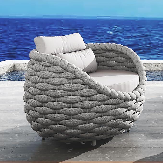 TWT 6 Pieces Patio Sofas, All-Weather Teslin Rope Balcony Furniture - Image 8