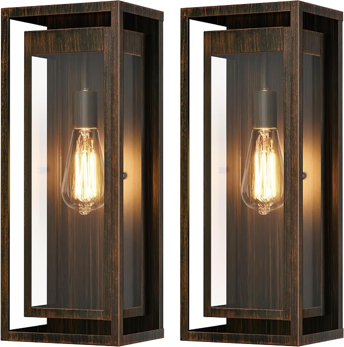 19" Outdoor Wall Lights, 2 Pack Large Size Antique Outdoor Sconce Lights by Slypadan