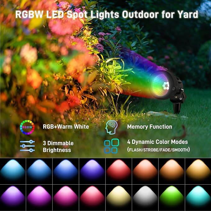 Christmas Landscape Lights 12W RGBW Outdoor Spot Lights - Image 2