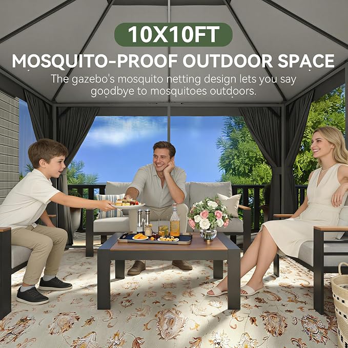 Aoxun 10x10 Outdoor Gazebo - Image 5
