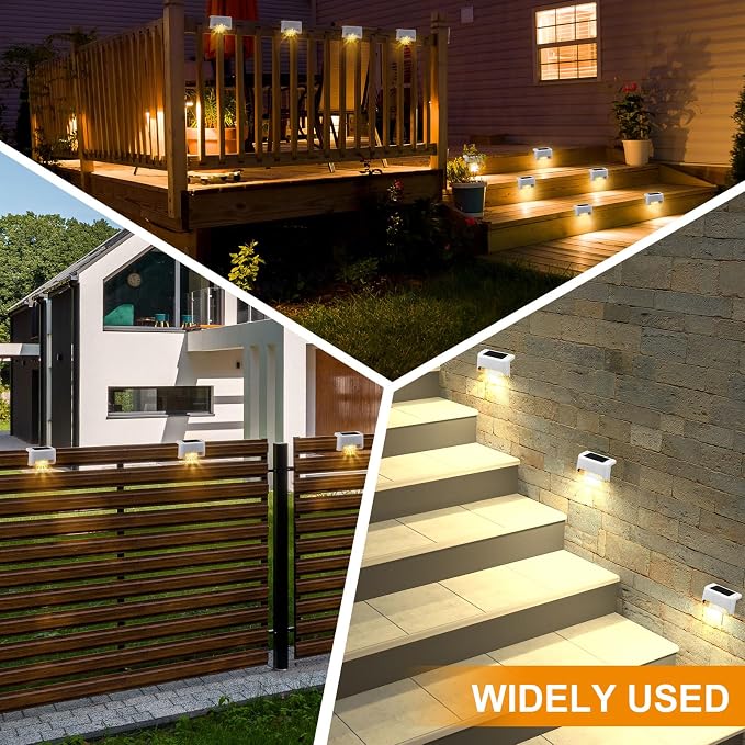 Geelin 32 Pcs Solar Deck Lights Outdoor, Waterproof LED Solar Step Fence Lights - Image 7