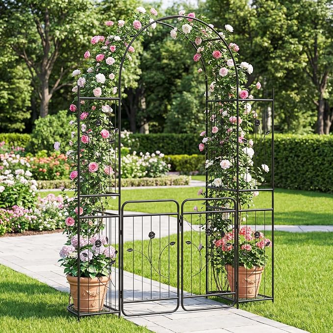 Giantex 87'' Metal Garden Arbor - Image 3