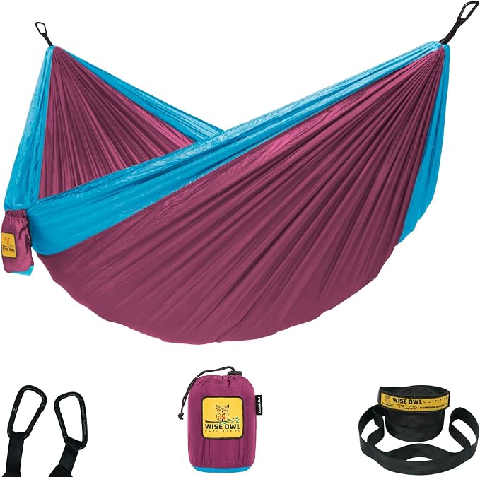 Wise Owl Outfitters Camping Hammock – 500lbs Portable Hammock by WiseOwlOutfitters