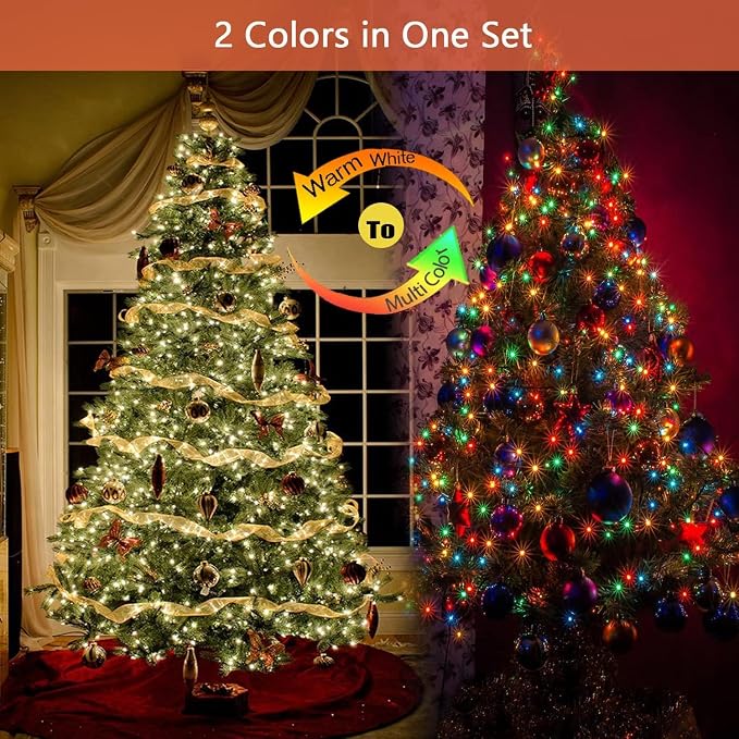 2 Pack 480 LED Solar Chrismas Lights Outdoor, 170 FT Solar String Lights - Image 2