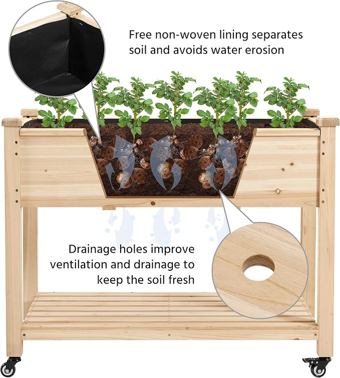 Yaheetech 42x23x33in Wooden Raised Garden Bed - Image 5