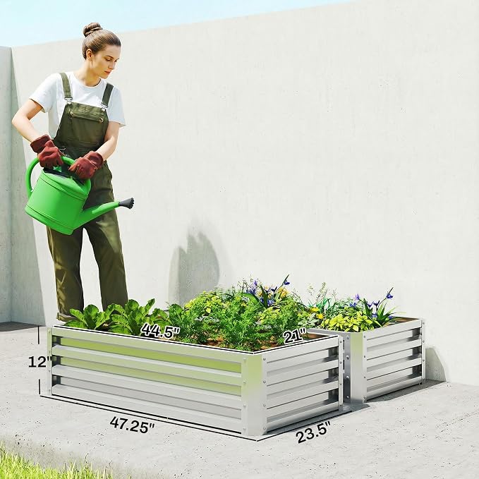 Outsunny Galvanized Raised Garden Bed, - Image 7