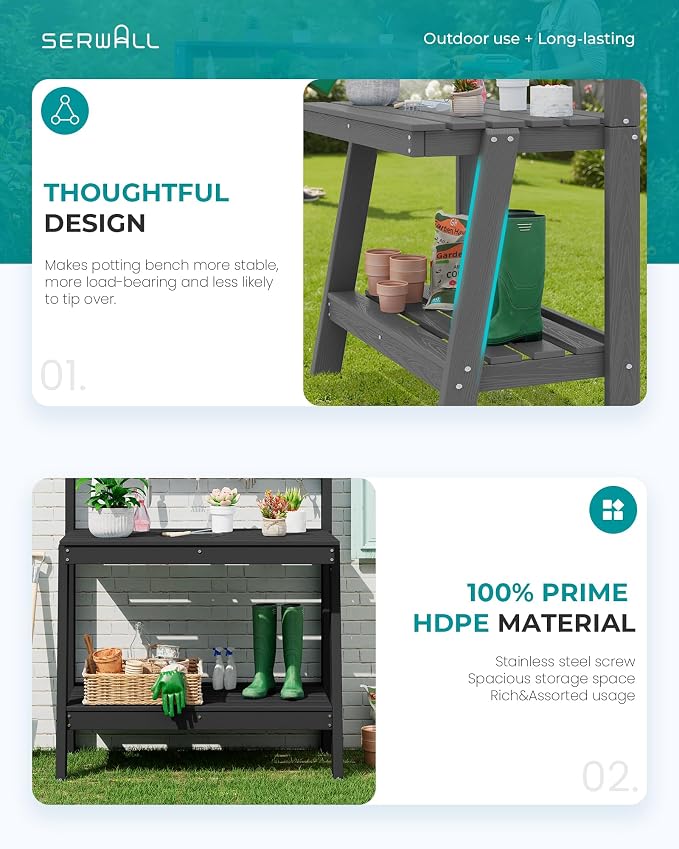 SERWALL Potting Bench Outdoor - Image 5