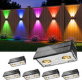 Bridika Solar Fence Lights Outdoor, 6 Pack Up and Down Wall Light, 8 Colors by Bridika