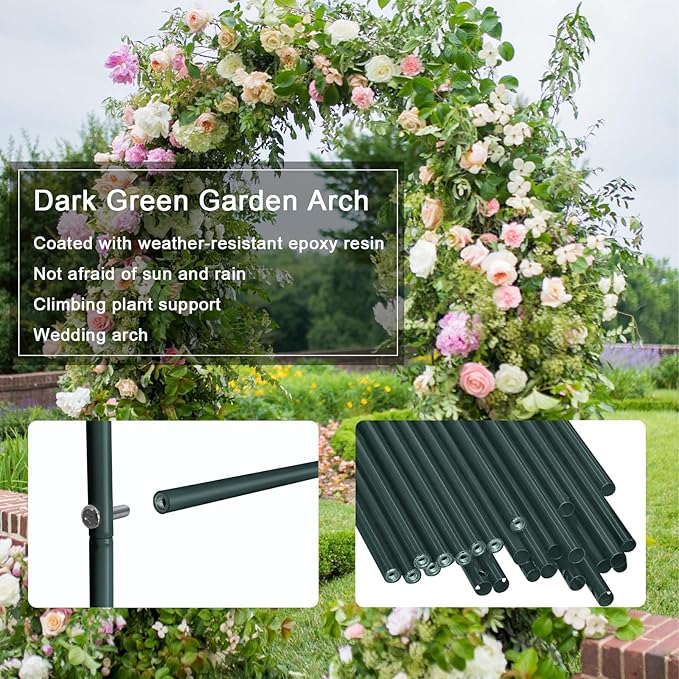 Metal Pergola Arbor, Outdoor Flower Garden Arch Trellis, Steel Garden Arbor - Image 2