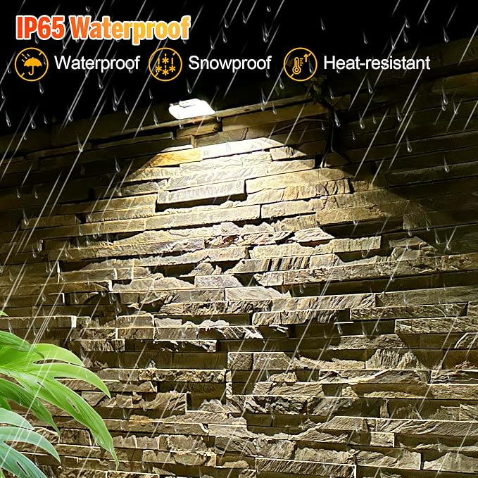 Solar Fence Lights, Warm White & RGB Fence Lights Outdoor Step Lights Outdoor - Image 5