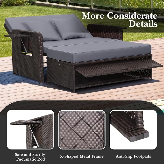 Tangkula Patio Rattan Daybed - Image 5