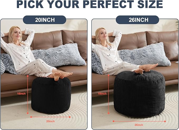 Pouf Ottoman Foot Stools with Foam Small Ottoman - Image 2