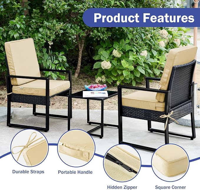 Outdoor Cushions, Outdoor Chair Cushions 22x22x3 Inch, Cushions - Image 6