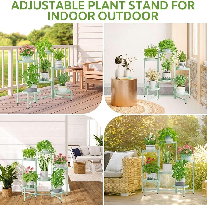 iDavosic.ly 6 Tier Large Plant Stand Indoor, 10 Inch Wide Tall Corner Metal - Image 2