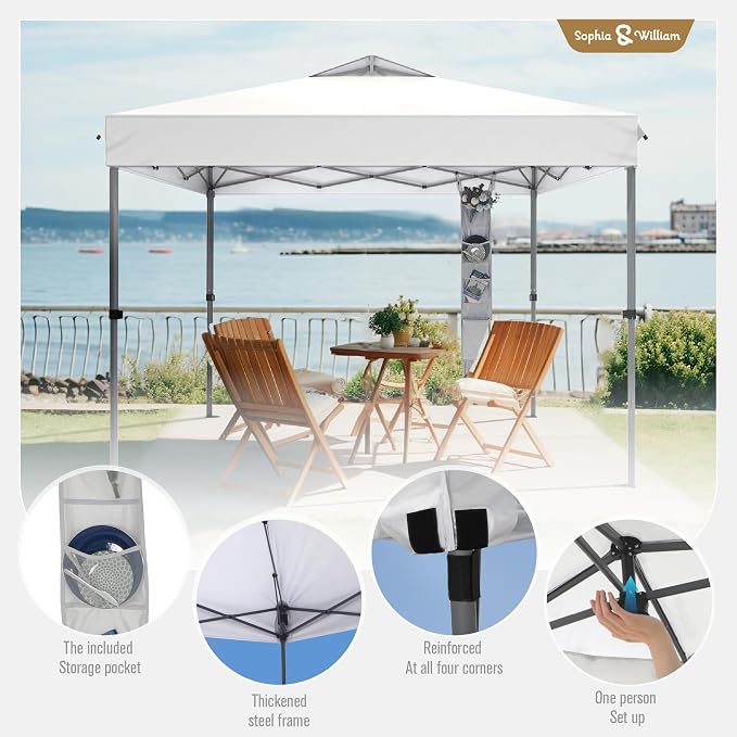 Sophia & William Canopy Tent Pop Up 10x10 ft, One Person Push Set Up Tent - Image 3