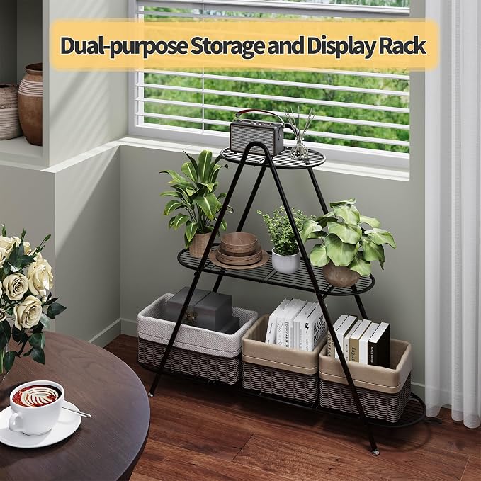 Plant Stand for Patio, 3-Tier Metal Plant Shelf–Indoor/Outdoor Display Rack for - Image 6
