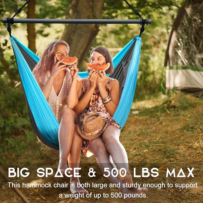 Hammock Chair, Hanging Chair for Outdoor Indoor, Large Lightweight Swing Chair - Image 5