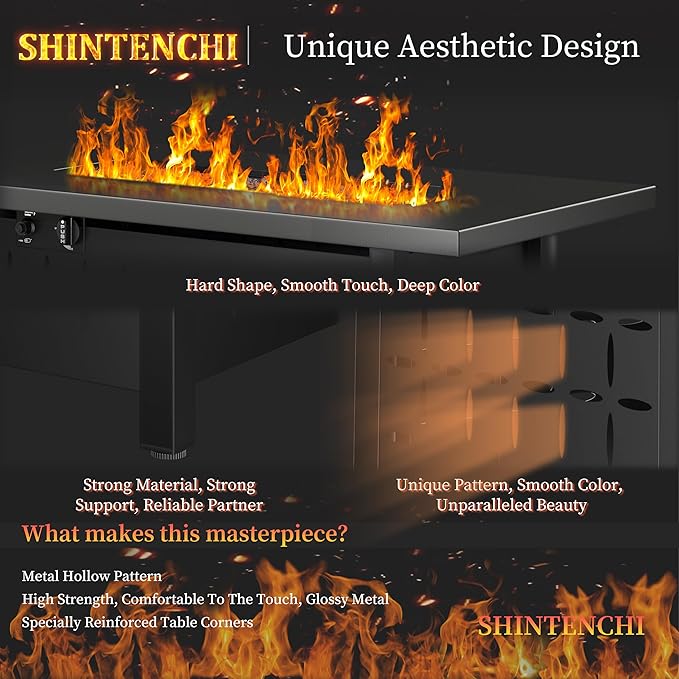 43 Inch Propane Fire Pit Table, 000 BTU Rectangular Gas FirePits, CSA-Certified - Image 4