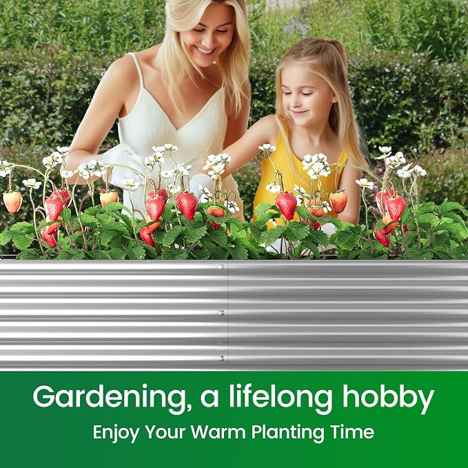 FRIZIONE 2pcs Tall 6x3x1.5ft Galvanized Raised Garden Bed Outdoor, Steel Garden - Image 7