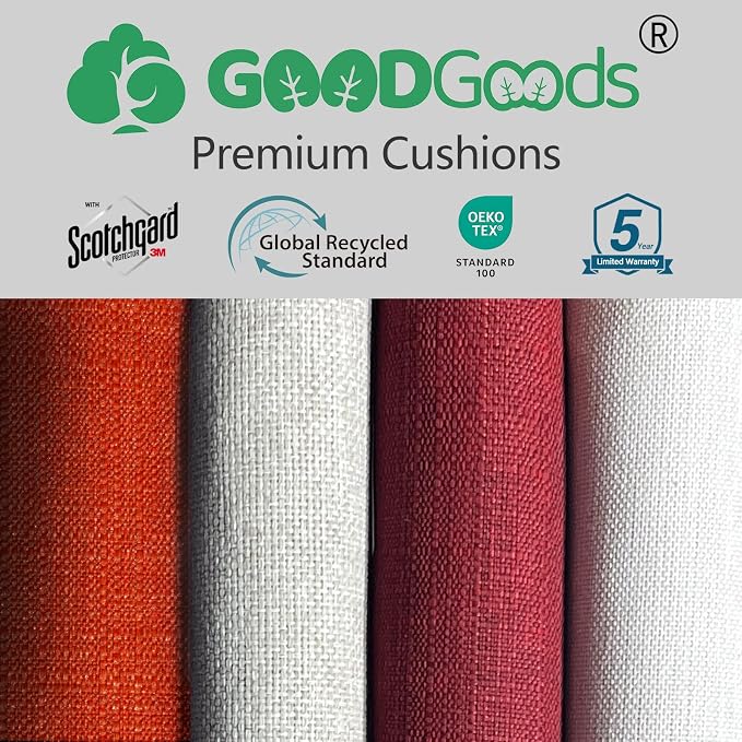 Goodgoods 24 x 24 Outdoor Patio Deep Seat Cushions 2-Pack, 1000+ Hours - Image 7