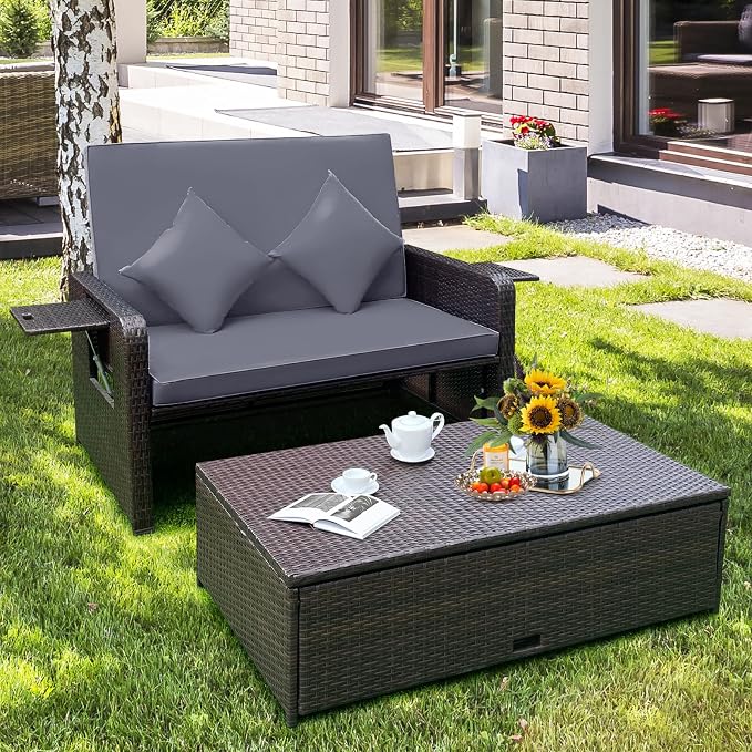 RELAX4LIFE Wicker Patio Outdoor Daybed - Image 2