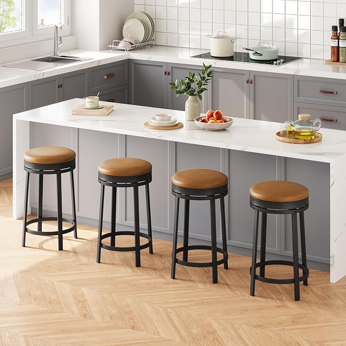 IDEALHOUSE 24'' Swivel Bar Stools Set of 4 by IDEALHOUSE