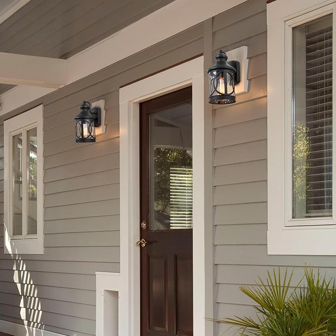 Outdoor Wall Sconce, Waterproof Exterior Light Fixture, Matte Black Porch - Image 3