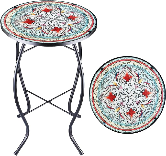 14 Inch Small Outdoor Side Table by Arbuxzuy